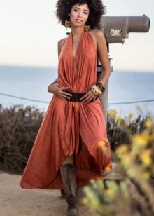 Bohemian terracotta dress