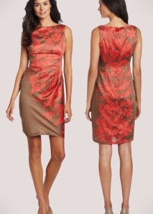 Terracotta dress combined with brown shades