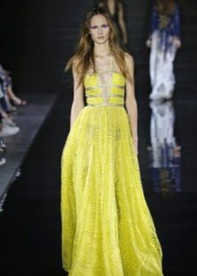 Yellow chiffon dress