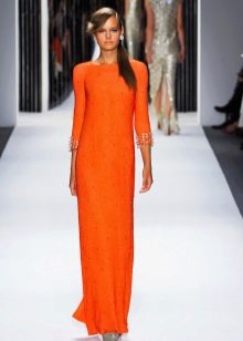 Orange dress to the floor