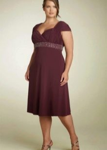 Robe en maille taille haute pour filles en surpoids