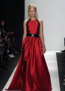 Cherry dress with black inserts