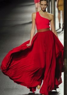 Floor-length dress cherry pink