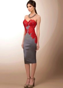 Gray dress with cherry lace