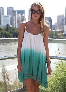 Asymmetric flared two-tone dress