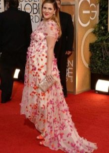 Long Chiffon Floor Length Short Sleeve Maternity Dress