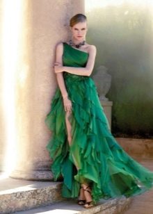 Smok dress with a slit