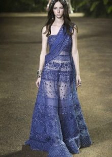 Flared blue dress