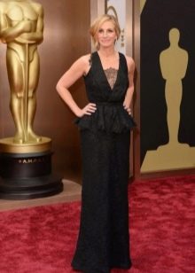 guipure dress with floor-length peplum