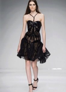 Short evening guipure dress