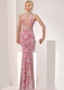 Deep Neck Mermaid Guipure Dress