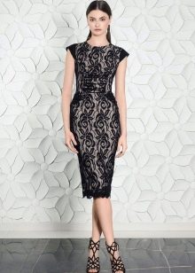 guipure cocktail black dress