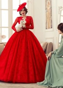 Lush red guipure dress