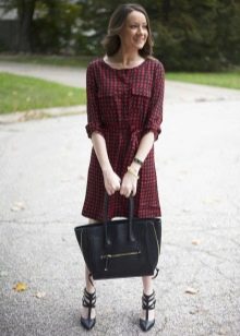 Robe vichy rouge et noir