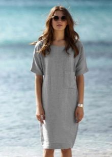 Linen straight cut dress