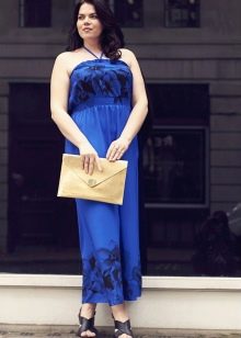 Long blue dress - a sundress for obese women