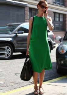 Green A-line dress