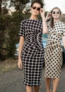 Sheath Dresses in Plaid and Polka Dot