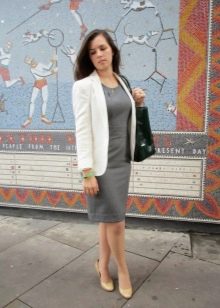 Sheath dress combined with a jacket