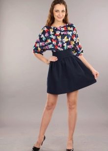 Combination jersey and polyester summer dress