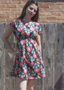 Black Floral Staple Short Dress