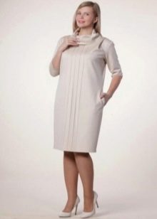 Straight silhouette dress for obese women