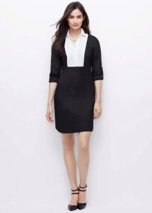 Black white shirt dress