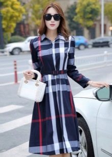Checkered shirt dress