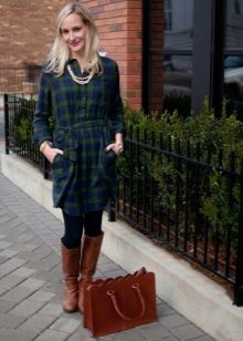 Green Check Shirt Dress - Office Option