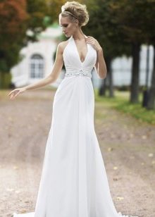 Wedding dress with American V-shaped armhole