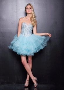 Short blue dress with a corset