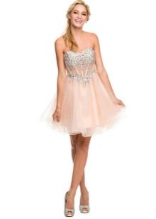 Peach Corset Short Dress