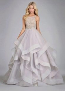 Long dress with large flounces