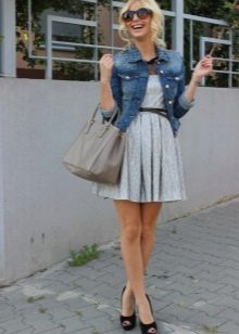Denim jacket for a dress with a half-sun skirt
