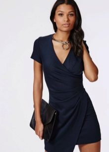 Navy short wrap dress