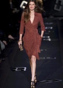 Brown midi wrap dress by Diane von Fürstenberg