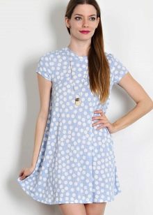 Summer White Polka Dot A-Line Dress