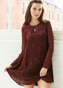 Warm burgundy a-line dress