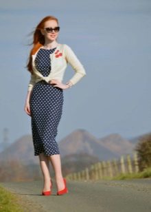 Cardigan for a dress with polka dots