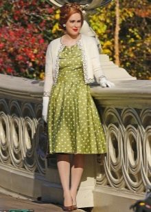 Jacket to dress with polka dots