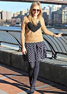 Sweater for a dress with polka dots