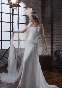 Low-waist floor-length dress