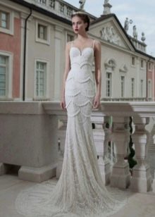 Chicago Dress with Train and Beading