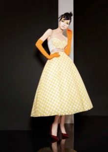 Yellow dress in the style of dudes