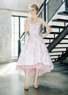 Short front long back dress in dandy style
