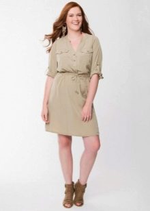 Shirt dress for women with an apple-like figure