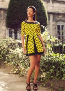 Dress with mosaic pattern