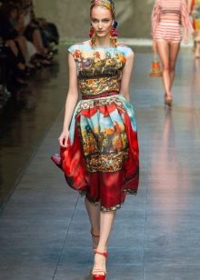 Dress with ethnic pattern