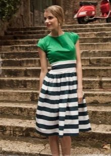 High-waisted two-tone dress