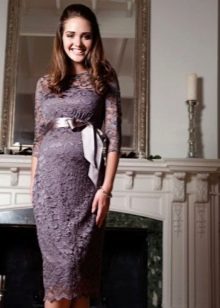 High Waisted Maternity Lace Dress